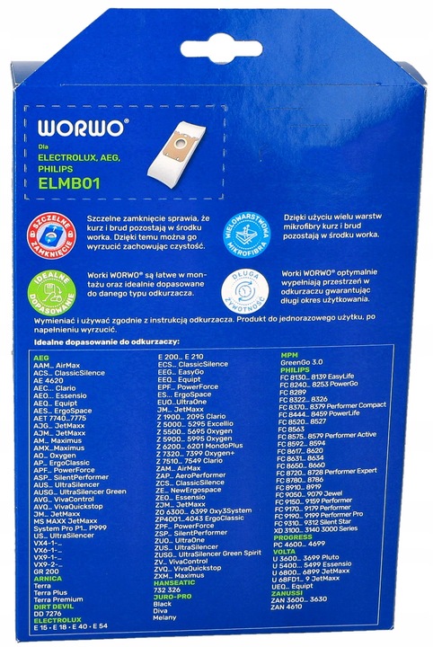 WORKI DO ELECTROLUX PHILIPS WORWO ELMB01K 16SZT