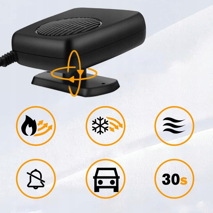 12V 200W PODGRZEWACZ SAMOCHODOWY PRZENOŚNY TERMOWENTYLATOR SAMOCHODOWY