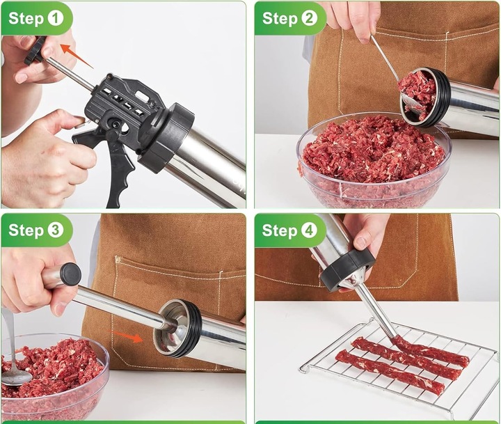 NADZIEWARKA DO KIEŁBASY I JERKY WIELOFUNKCYJNY MASZYNKA DO KIEŁBAS SZPRYCA