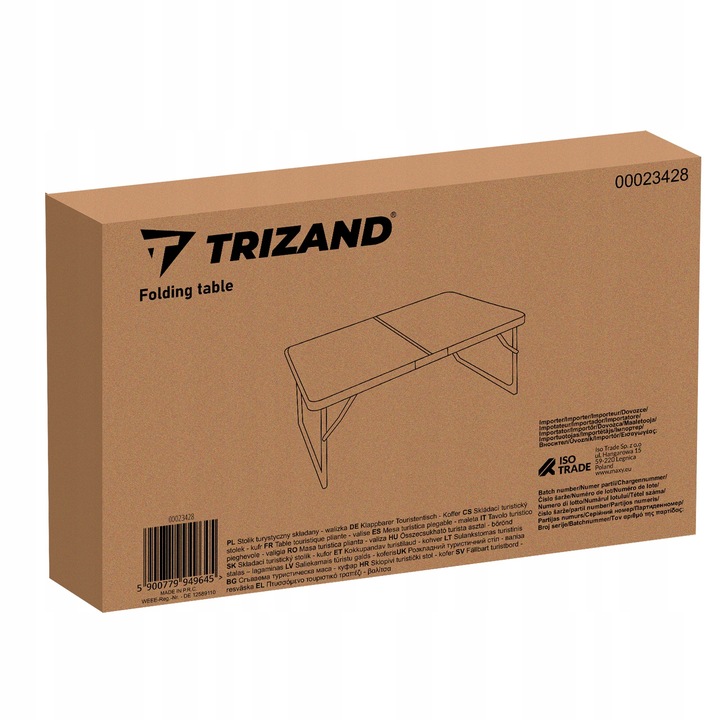 Stół turystyczny Trizand 60 x 40 x 26 cm brązowy