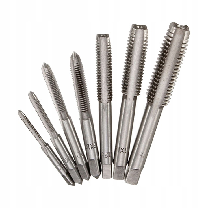 7 SZT. ZESTAW GWINTÓW METRYCZNYCH M3-M12 BITY DO GWINTOWANIA ZESTAW NARZĘD