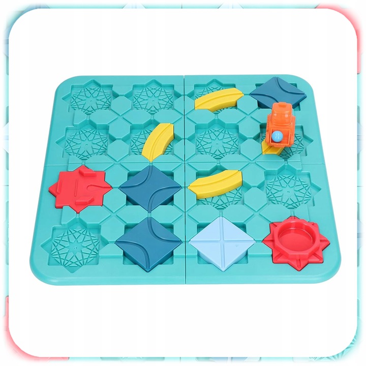 GRA LOGICZNA DLA DZIECI Układanka Labirynt Budowanie Drogi Klocki PREZENT