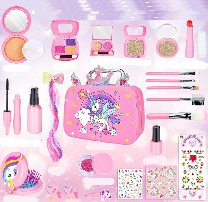 KUFEREK DO MAKIJAZU DLA DZIECI ZESTAW KOSMETYKÓW do makijażu makeup cienie