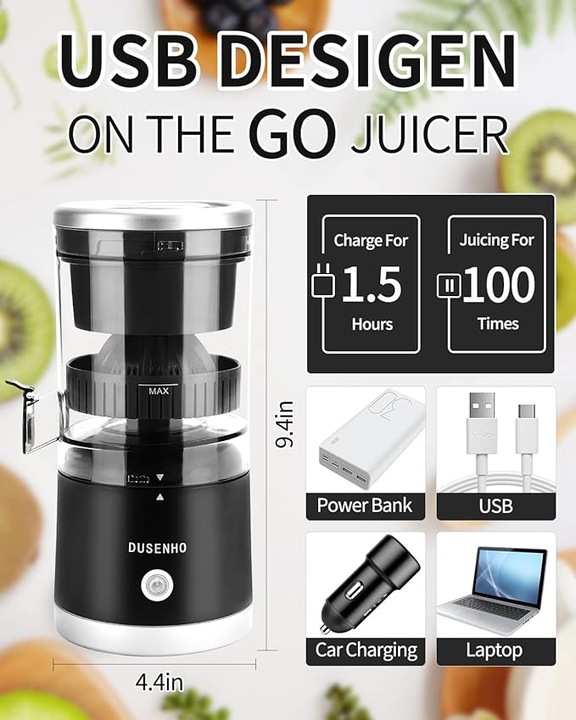 DUSENHO Elektryczna wyciskarka USB do cytrusów SOKOWIRÓWKA 45W