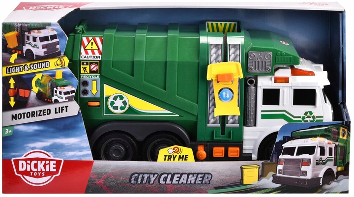 DUŻA ŚMIECIARKA INTERAKTYWNY SAMOCHÓD ŚWIATŁO DŹWIĘK RUCHOME ELEMENTY