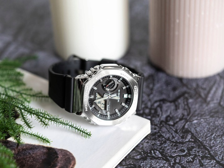 MĘSKI ZEGAREK CASIO GBM-2100-1AER G-SHOCK CZARNY NA PASKU SOLAR BLUETOOTH