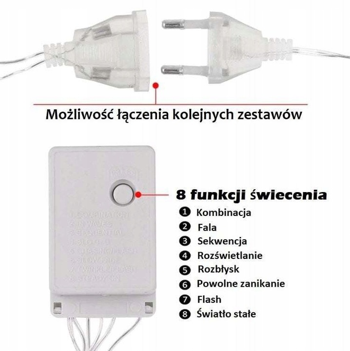 LAMPKI CHOINKOWE ŚWIĘTA GIRLANDA CHOINKI RENIFER DZWONKI LED CIEPŁE 2.5m