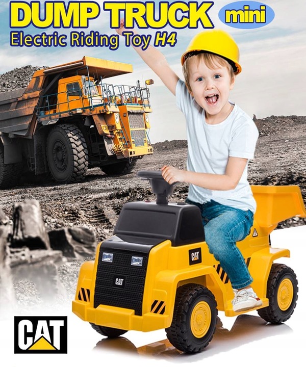 WYWROTKA CATERPILLAR dla dziecka JEŹDZIK na akumulator 6V 4AH