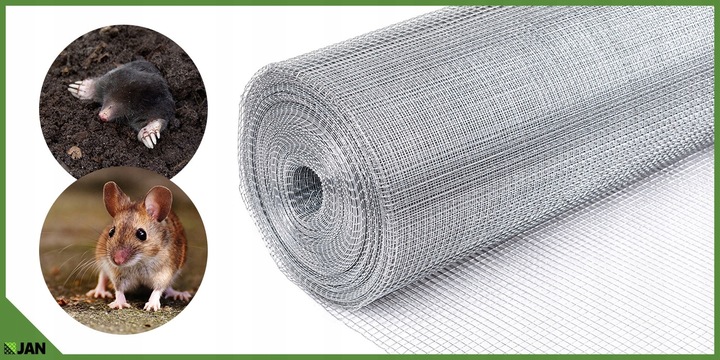 Siatka przeciw Gryzoniom 6x6x0,65 ocynk Hodowlana Na Woliery Zgrzewana 5m2