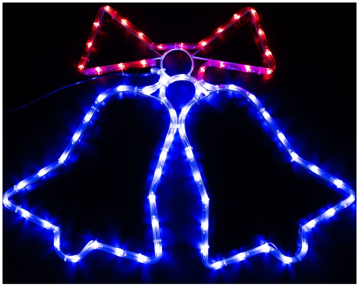 Lampki LED Czerwone Niebieskie Zewnętrzne Świąteczne Dzwonki Choinkowe IP44