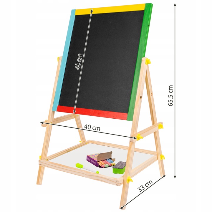 Tablica Magnetyczna Obrotowa Kredowa Dwustronna dla Dzieci Suchościeralna