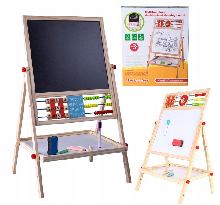 TABLICA DREWNIANA DWUSTRONNA KREDOWA MAGNETYCZNA