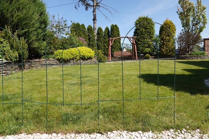 Metalowy Płotek Ogrodowy 61x305cm Ogrodzeniowy Płot Mały Niski Dekoracyjne