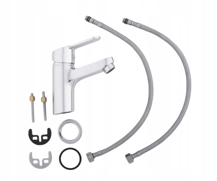 Bateria umywalkowa stojąca chrom srebrna kran do łazienki YOKA HOME