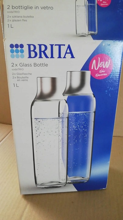 Zestaw dwóch butelek szklanych do wody do saturatora BRITA sodaTRIO 1l x2