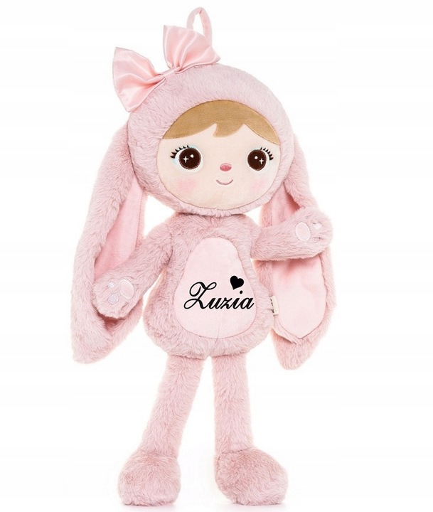 Metoo lalka personalizowana Puchata Królisia różowa imię, data, metryczka
