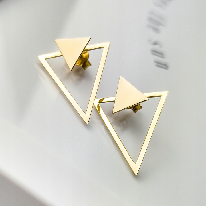 Złote kolczyki trójkąty - pr.585