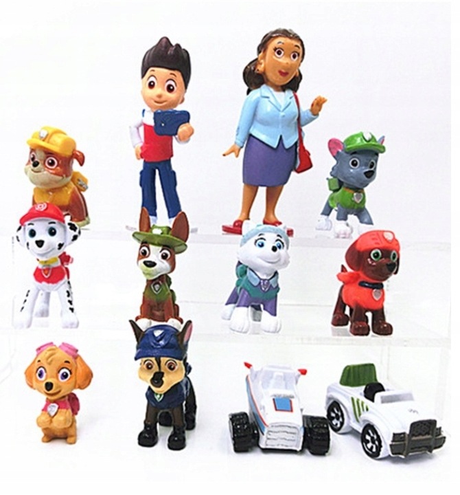 PSI PATROL PIESKI ZESTAW 10 FIGUREK I 2 POJAZDY + SASZETKA PSI PATROL