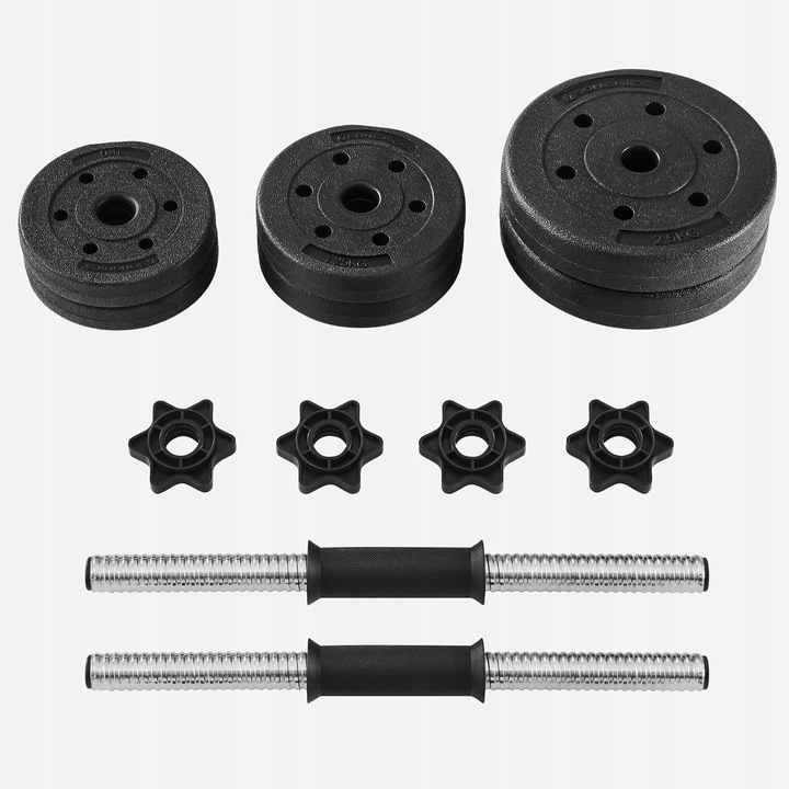 HANTLE CIĘŻARY 2 X 10KG Z ANTYPOŚLIZGOWYM UCHWYTEM Z PRĘTEM STALOWYM