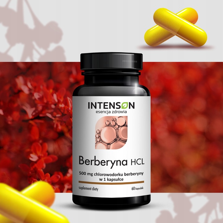 INTENSON BERBERYNA MAX HCL 500mg chlorowodorku odchudzanie 60 kapsułek