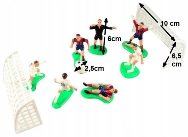 PIŁKARZE NA TORT DEKORACJA ZESTAW PIŁKARZYKI BRAMKA BOISKO FIGURKI