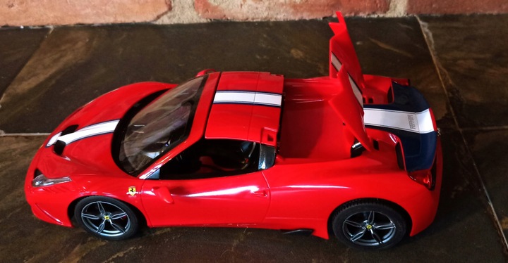 Autko Zdalnie Sterowane FERRARI 458 SZYBERDACH NA PILOT Rastar Samochód RC