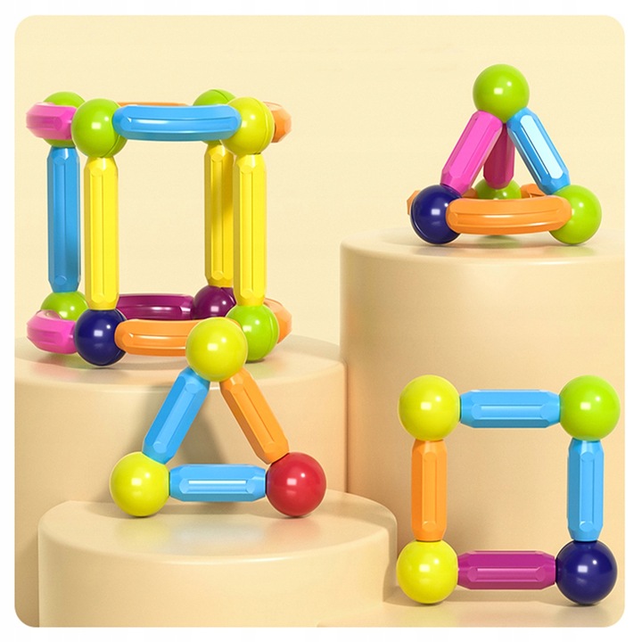 KLOCKI MAGNETYCZNE KONSTRUKCYJNE EDUKACYJNE 45 EL DLA DZIECI MAGNETIC STICK