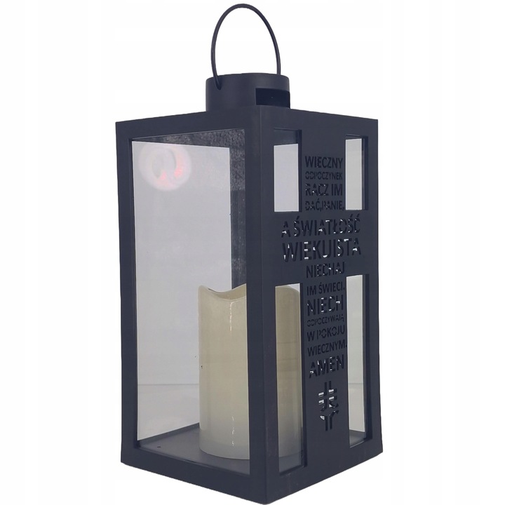 Latarenka LED z modlitwą Wieczny Odpoczynek... i świecą LED BATERIE W CENIE