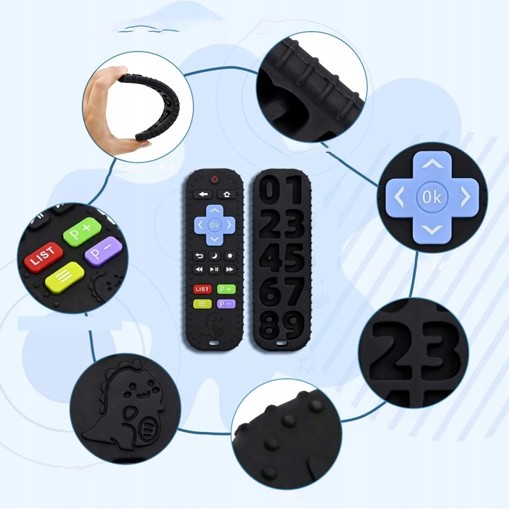 ZĄBKOWANIE ZABAWKI DO ŻUCIA GRYZAK DLA NIEMOWLĄT PILOT CZARNY