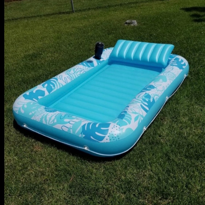 MATERAC PŁYWAK PŁYWANIA NADMUCHIWANY LEŻAK OPALANIA Z PODUSZKĄ DO WODY 4W1!