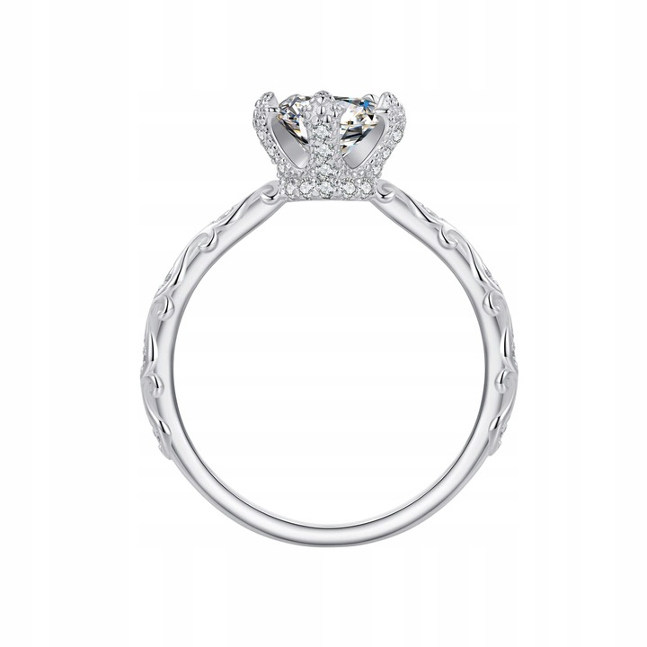 PM1214 Srebrny pierścionek R14 Moissanit 1,0 ct srebro 925
