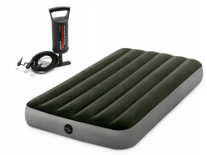 MATERAC WELUROWY DMUCHANY +POMPKA INTEX ŁÓŻKO 2 OS