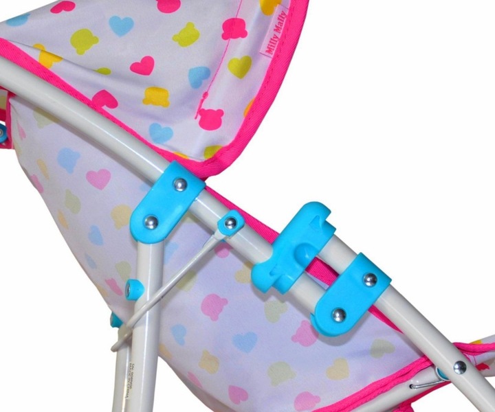 WÓZEK ZABAWKA DLA LALEK DLA 5 LATKI SOLIDNY SKŁADANY Z DASZKIEM