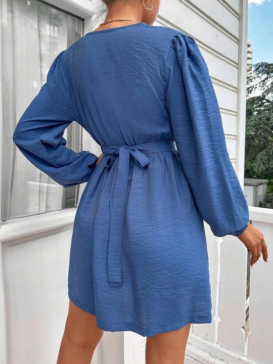 SHEIN NIEBIESKA SUKIENKA MINI PASEK (M)