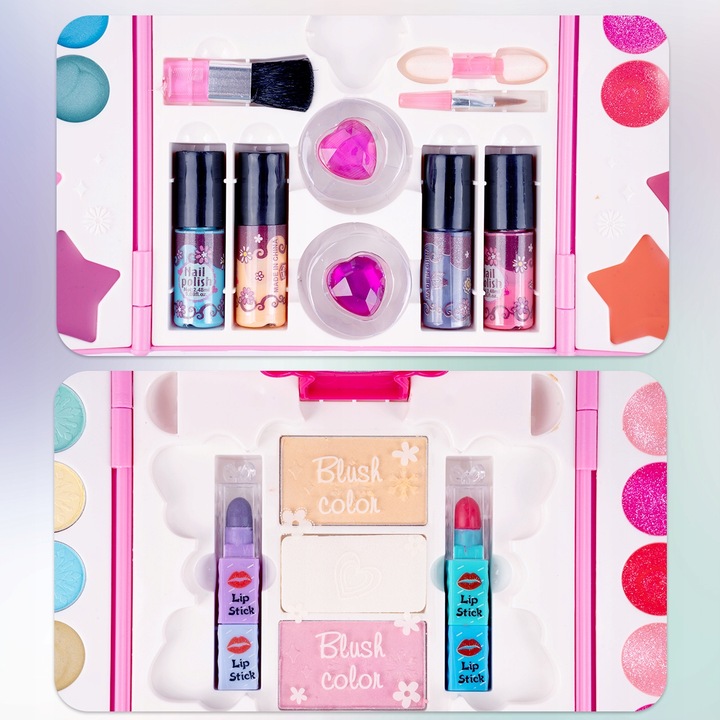 ZESTAW DO MALOWANIA MAKIJAŻU KUFEREK MAKE UP KOSMETYKI DLA DZIECI