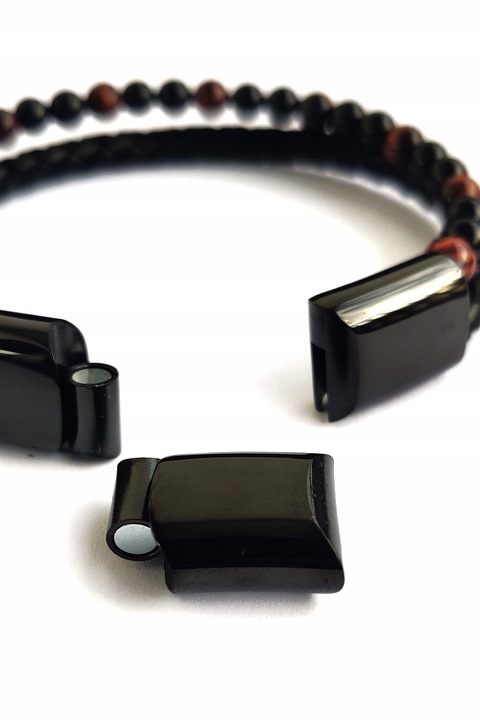 Bransoletka męska skórzana REGULOWANA Z TYGRYSIM OKIEM PREZENT Versatile