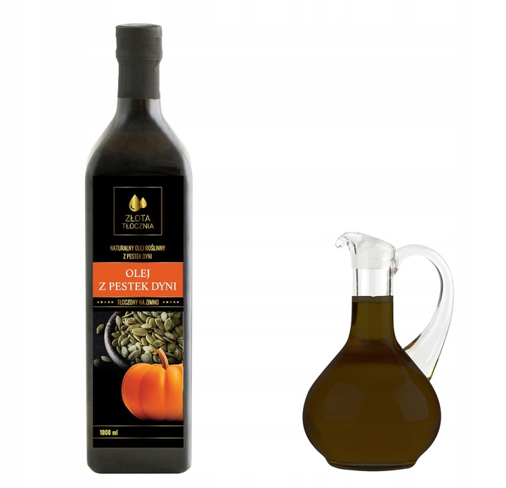 Olej z pestek dyni 1000ml zimnotłoczony 100% świeży z polskich pestek