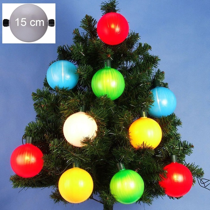 LAMPKI CHOINKOWE LED-12 DUŻE KULE ZEWNĘTRZNE MIX