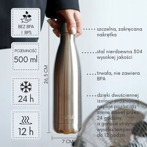 Butelka termiczna WINK DARK GREEN 500ml, bez BPA