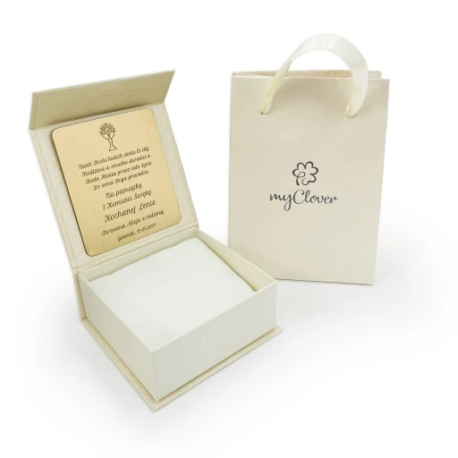 CUDOWNY ZŁOTY MEDALIK ŁAŃCUSZEK CHRZEST KOMUNIA