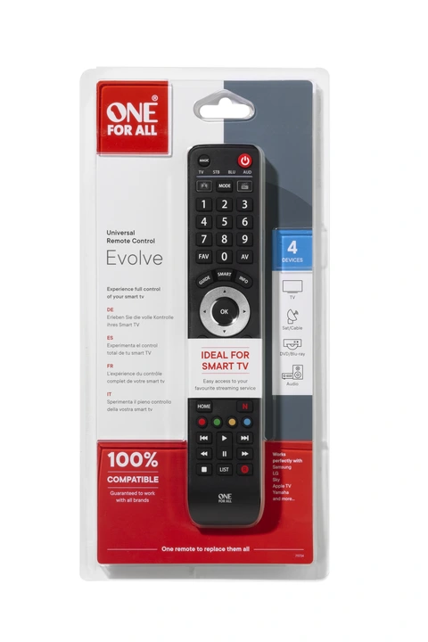 One For All URC7145 Smart Control Universal Remote Control - 4 devices -