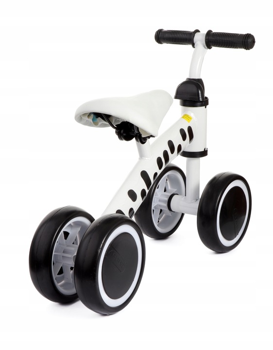 Biały rowerek jeździk pchacz dla dzieci Zebra. Pierwszy rowerek od 1 roku