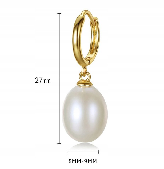 Zlote KOLCZYKI SREBRNE PRÓBA 925 WISZĄCE Perły Słodkowodne SREBRO KÓŁKA