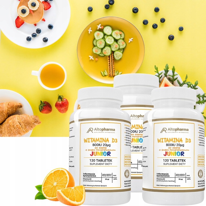 WITAMINA D3 800IU 20µg DLA DZIECI DO SSANIA 3x120t