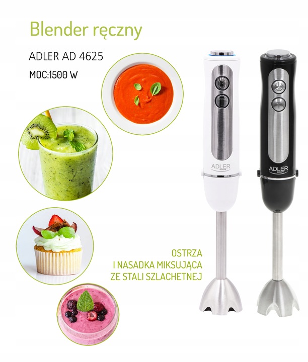 BLENDER RĘCZNY MIKSER ROBOT ROZDRABNIACZ 1500W