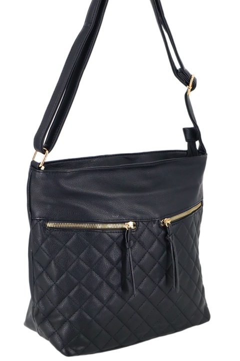 Torebka damska listonoszka klasyczna miękka z długim paskiem pikowana