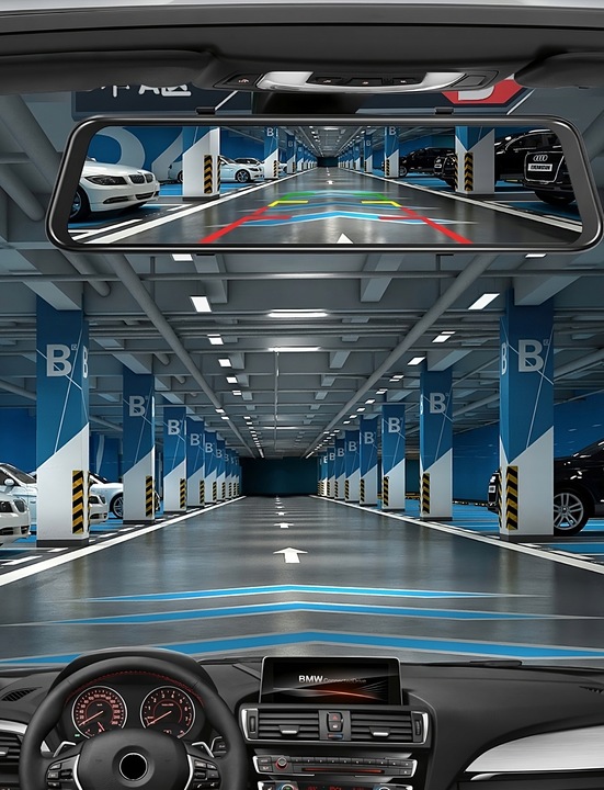 WIDEOREJESTRATOR JAZDY DOTYKOWY KAMERA COFANIA REJESTRATOR PRZÓD TYŁ MenuPL