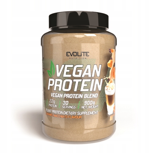 EVOLITE Vegan Protein 900g BIAŁKO Caramel Macchiato