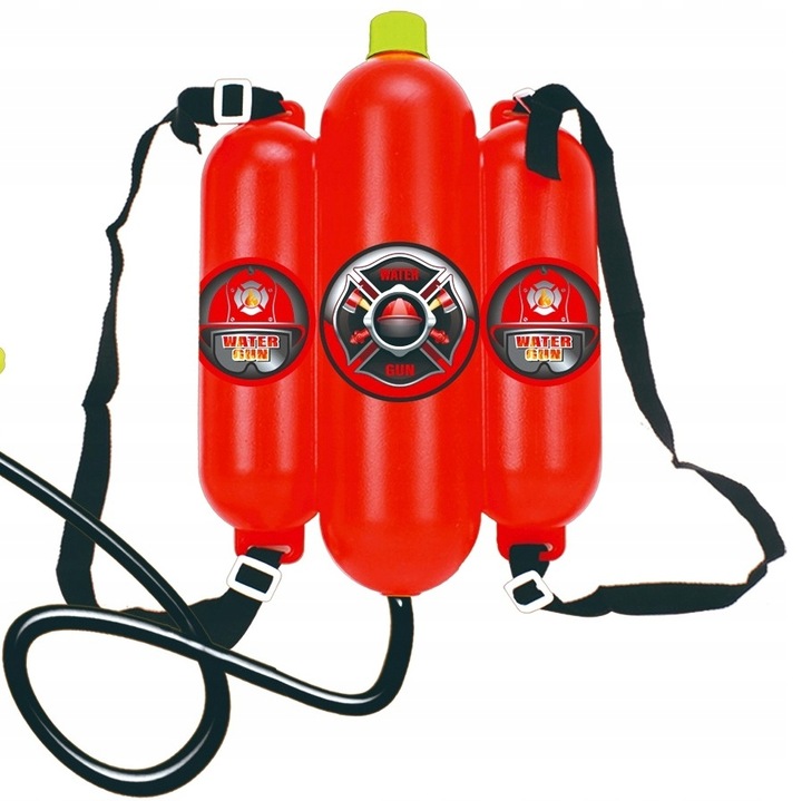 KASK STRAŻACKI Interaktywny + PISTOLET na WODĘ ze zbiornikiem MAŁY STRAŻAK