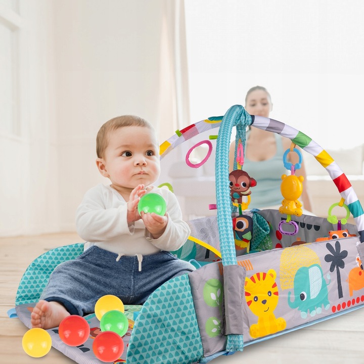 MATA EDUKACYJNA DLA NIEMOWLĄT INTERAKTYWNA 5W1 DUŻA DŻUNGLA